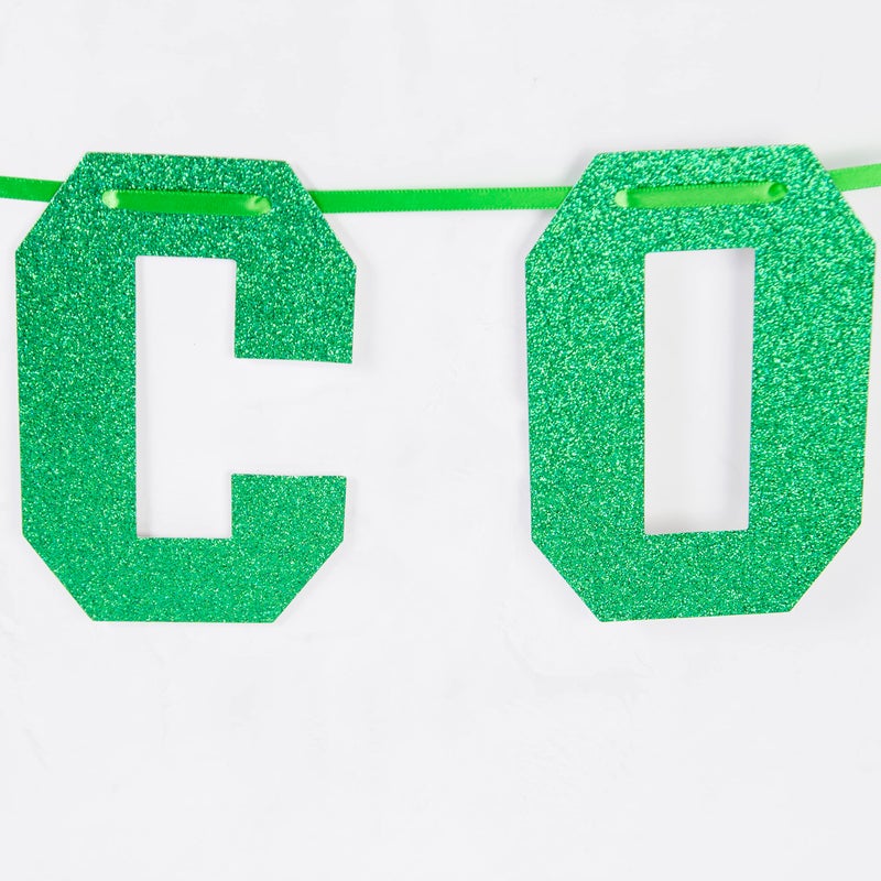 Gexolenu Green Class of 2025 Graduation Theme Party Decoration Banner, Congrats Grad Banner, Black Glitter Graduation Banner, 2025 Black Congratulations Grad Party Decorations - Image 4